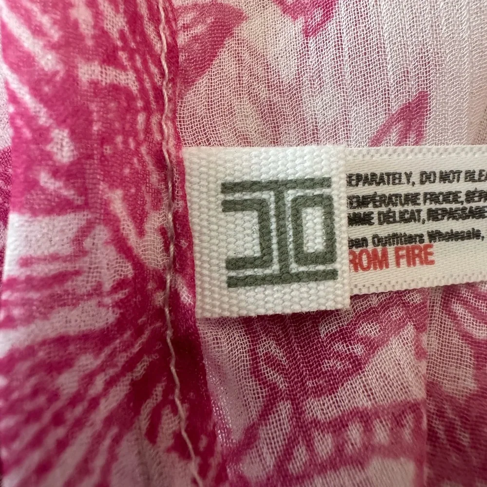 Pink sheer loral vine / botanical toile print curtain set of 2 84inches